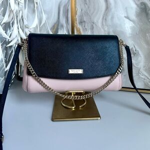 Like New Kate Spade Laurel Way Greer Crossbody Colorblock Black and Blush Pink